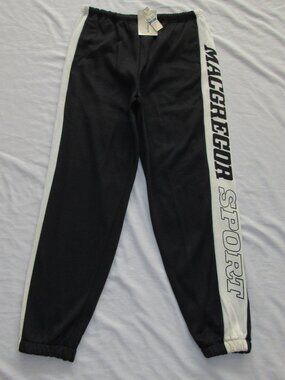 NOS NWT Vintage 80s MacGregor Sport Spellout Side Black Sweatpants Sweat Pants S